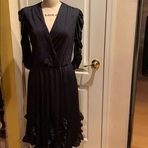 Vintage black faux wrap dancing dress